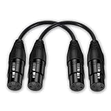 Seefeeful 6inch 2-Pack XLR Female to Female Balanced Audio Cable, 3-Pin Microphone Cords Oxygen-Free Copper(OFC) - Mic Patch Cables for Audio and Sound Equipment for Mixer Microphone DMX