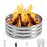 OLIXIS 3FT Round Fire Ring Pit, Outdoor Camp Firepit,...
