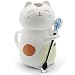 Asmwo Cute 3D Cat Mug Funny Ceramic Coffee Tea Mug with Stirring Spoon and Lid Novelty Birthday Christmas Thanks Giving Gift for Cat Lovers,White 14 oz-C