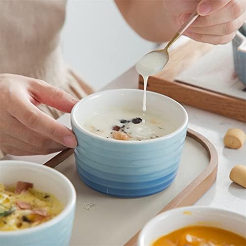 FMOPQ 6/12- Piece 300ML Porcelain Souffle Cup Cake Bake Plates Set Brulee Muffin Pudding Ceramic Ramekins Souffle Dishes Set (Color : 12-Piece) (6)