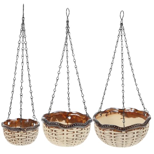 Toyvian 1 Set vaso di fiori succulenti in ceramica piantare per piante da succulento Piatti di pianta interni pentola vaso di fiori giapponese arredamento della fattoria Marrone