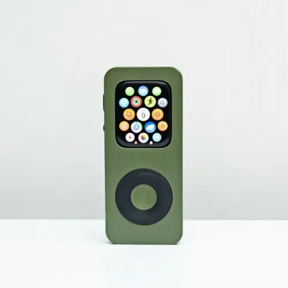 3D Printed Protective Case for Apple Watch,for Retro iPod Style Expandable Pod Compatible with iWatch Series SE/5/6/7/8/9/10,Unique 3D Print Design (Green, 40MM)