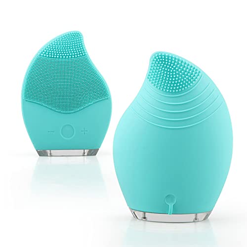 Massageador Limpeza Facial Silicone Elétrica Recarregável Cor:Azul