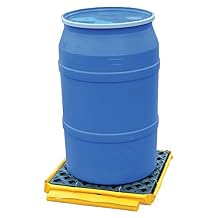 UltraTech 1360 Polyethylene P1 Flexible 1-Drum Ultra-Spill Deck Bladder System, 1500 lbs Capacity, 82" Length x 66" Width x 5" Height, Yellow