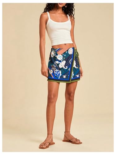 Image of SweatyRocks Women's Boho Mini Skirts Floral Shorts Tie Side Wrap Skorts