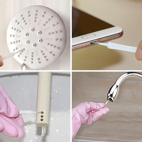 Wobestod 50 Stück Duschkopf Reiniger Mini Duschkopf Reinigungsbürste Shower Head Cleaning Brush Duschdüsen Reinigungsbürste