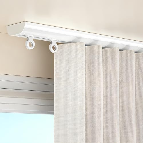 Heavy-Duty Aluminum Ceiling Track Set, Room Divider Rod for Privacy in Open Spaces, Ideal for Bathrooms & Bedrooms, Adjustable Length (280cm/2 * 140cm)