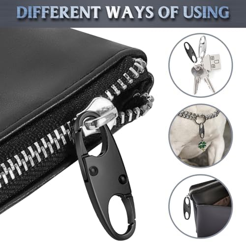 Anti Theft Zipper Clip Lock Theft Deterrent for Travel Luggage Backpack Purse (4 Pcs, 2 Black and 2 Silver) 3