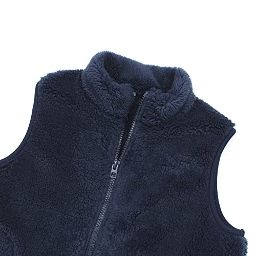 Image of JESKIDS Girls' Boys Sherpa Fleece Vest Outwear Lightweight Solid Color Cute Jacket with Pockets 2-11 Years