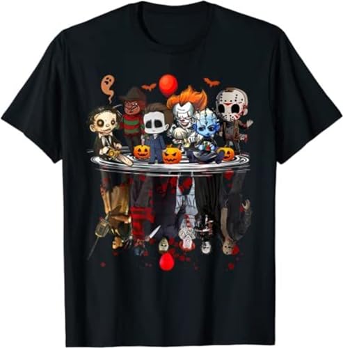 Horror Movies Character Halloween Clothes Costume Gift T-Shirt Gothic Style Graphic Tee Top Short Sleeve Blouses for Adults Black XXL