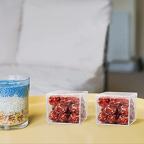 Image of Small Acrylic Box with Lid 2.2x2.2x1.3 Inch, 4 Pack Suqare Plastic Box Acrylic Storage Cube Boxes Candy Container for Candy, Jewelry Accessories, Tiny Items