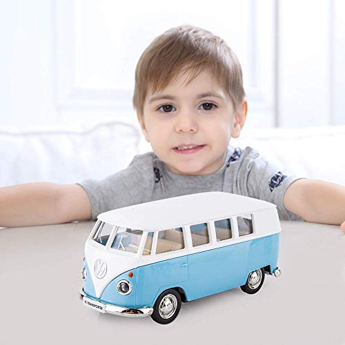 Tgrcm-Cz 1/36 Scale Bus Casting Car Model, Zinc Alloy Toy Car For Kids, Pull Back Vehicles Toy Truck For Toddlers Kids Boys Girls Gift (Blue) #TOP6
