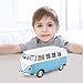 TGRCM-CZ 1/36 Scale Bus Casting Car Model, Zinc Alloy Toy Car for Kids, Pull Back Vehicles Toy Truck for Toddlers Kids Boys Girls Gift (Blue)