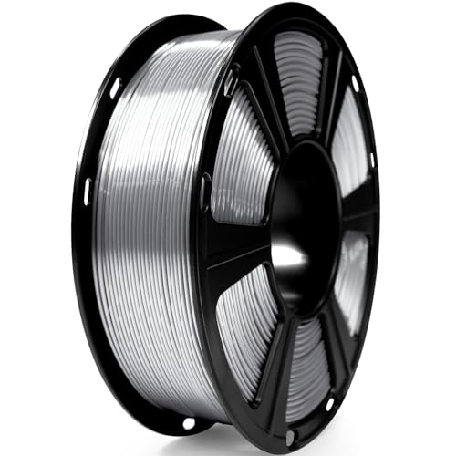 Image of GEEETECH 2KG Silk Silver PLA Filament 1.75mm, 3D Printer Shiny Silk Filament,1kg Spool (2.2lbs), Dimensional Accuracy + /- 0.02mm, Fit Most FDM Printer (Silk Silver)