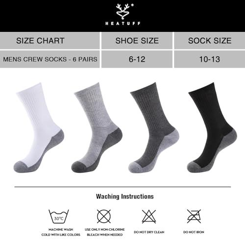 Heatuff 8 Pairs Mens Cushioned Crew Socks, Moisture Wicking Athletic Work Socks2