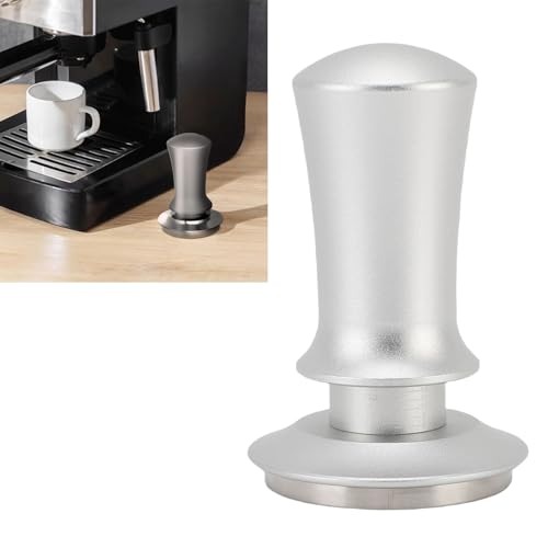 Strumento di Manomissione del caffè da 51 Mm, Manico Comodo Design Automatico Calibrazione Calibrata 304 in Acciaio Inossidabile in Polvere per Casa (nero) (SILVER)