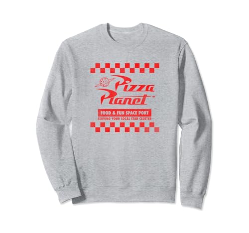 Image of Disney Pixar Toy Story Pizza Planet Checkered Logo Sweatshirt