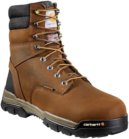 Carhartt Men's CME8047 Ground Force 8" Waterproof Insulated Soft Toe Work Boot Construction, Bison Brown Oil TAN, 11 Wide | Image 4