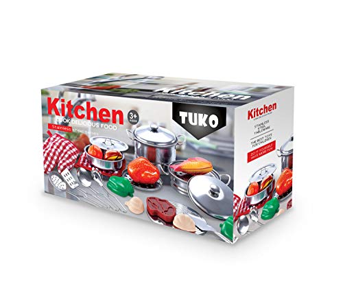Tuko Pretend Kitchen Toys for 3+ Years Old Boy and Girl Gift (Kitchen Playset)