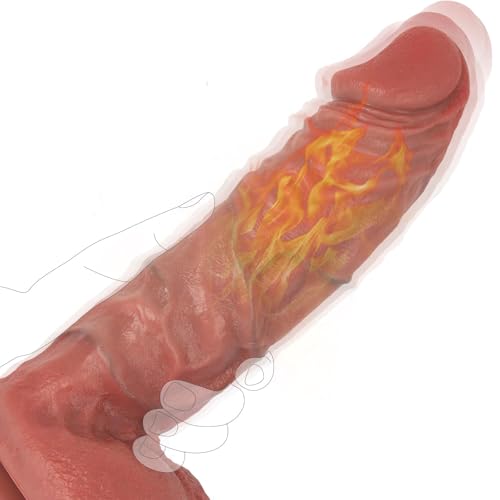 Thrusting Dildo Vibrator Sex Toys - 11 Huge Realistic Dildos with 3 Thrusting & 10 Vibrating Heating Modes for G Spot Anal Stimulation Suction Cup Dildo Vibrators Adult Toy for Women Men Couples