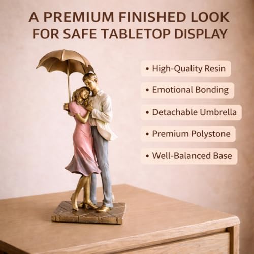 Image of ARMONIA Bond of Hearts Romantic Couple Figurine for Home Decor | Polystone European Showpiece | Best Valentine's Day Gift for Girlfriend, Wife, Boyfriend & Couples