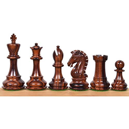Jeu d'échecs Staunton 3.9 pouces Craftsman Chevalier bois de rose double lestage