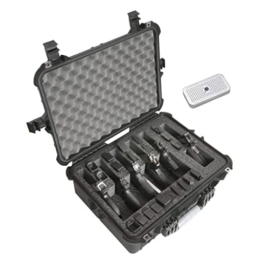 Case Club 6 Pistol and 21 Magazine Pre-Cut Heavy Duty Waterproof Case with Included Silica Gel Canister to Help Prevent Gun Rust (Upgraded Gen-2)