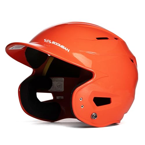 Boombah DEFCON Metallic Gloss Solid Batting Helmet Sleek Profile NOSCAE Orange - Size Senior 7" - 7 3/4"