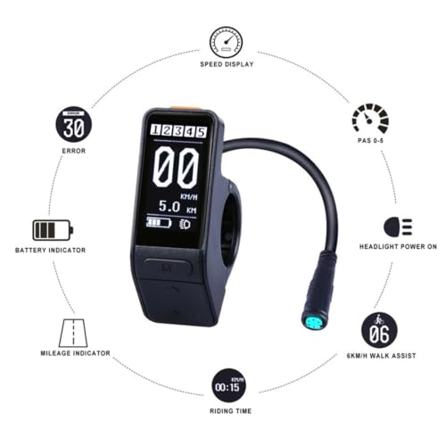 Pantalla conectada por cable para batería de velocidad de bicicleta 2