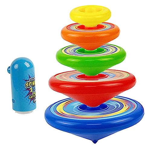 FRCOLOR Juguete de Peonzas Apilables para Juguete con Peonzas y de Rotación para Diversión Cumpleaños y Fiestas Color Aleatorio Color Aleatorio