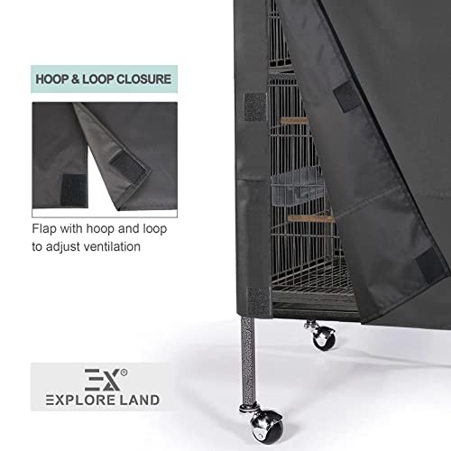 Explore Land Bird Universal Pet Cage Cover For Night For Cats, Mink, Totoro, Parakeet, Parrot And Small Animals (Black, L) #TOP4
