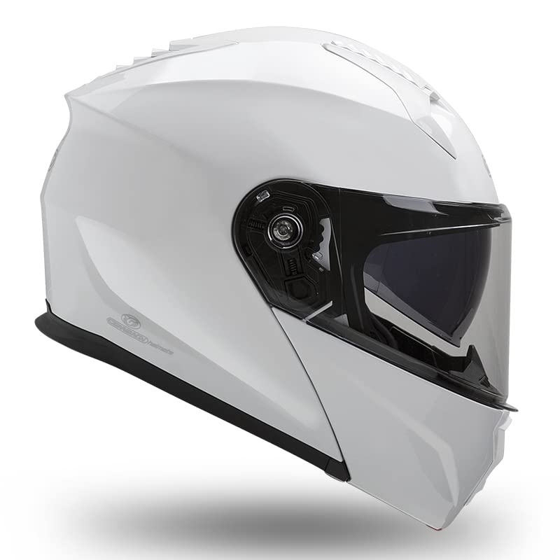 GARIBALDI G100 Blanco - Casco de Moto Modular Integral P/J + Pinlock - Casco con Visor Solar Homologado ECE