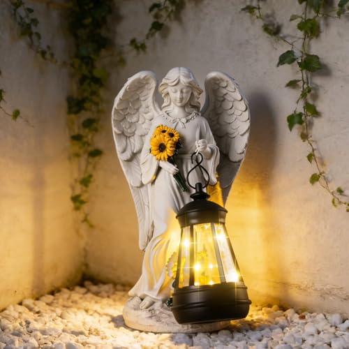Statue ange solaire étanche en résine de qualité pour décoration
