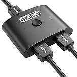 HDMI Switch 4K@120Hz, HDMI Splitter 2 in 1 Out or 1 in 2 Out Aluminium Case Bidirectional Switcher Supports HDR 3D Dolby Vision Compatible with Xbox PS5 PS4 Switch TV PC Laptop DVD Projector Monitor