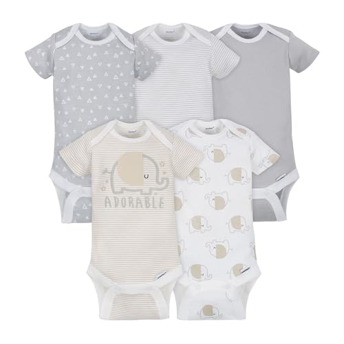 Image of Gerber Unisex Baby 5-Pack Short Sleeve Variety Onesies Bodysuits