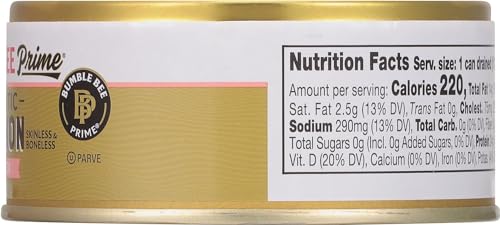 Image of Bumble Bee Prime Atlantic Salmon, 5 oz Easy Open Can - Premium Salmon - 24g Protein per Serving - Gluten Free & Kosher