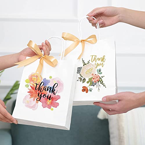 Image of RanGit Bhumi Gift Bags- 8x10x4 in 10pcs White Small Paper Bag for Return Gift- Shopping Retail Paper Carry Bags, Small Party Favor Gifting Covers, Disposable, Recyclable (8x10x4 in White, 10 pack)