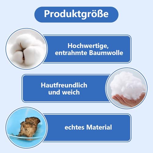 Dreamil Zahnwatterollen 200pcs Dental Watterollen Hochsaugfähig Cotton Rolls Zahnärztliche Gaze Baumwollrollen Wattebausch Nasenstöpsel 100% Baumwolle Verbandwatte Weiß