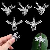 Watris Veiyi 100Pcs Plant Orchid Clips, Garden Plant Support Clip, Dragonfly Orchid Clips, Portable