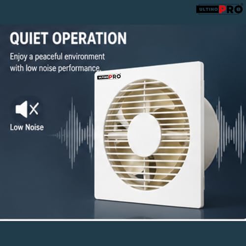 Image of 8 Inch Exhaust Fan for Kitchen & Bathroom | 200mm High Speed Ventilation Fan | Powerful Air Suction | Low Noise Operation | Rust Proof Body | Wall & Glass Mount | Energy Efficient | (IVORY)
