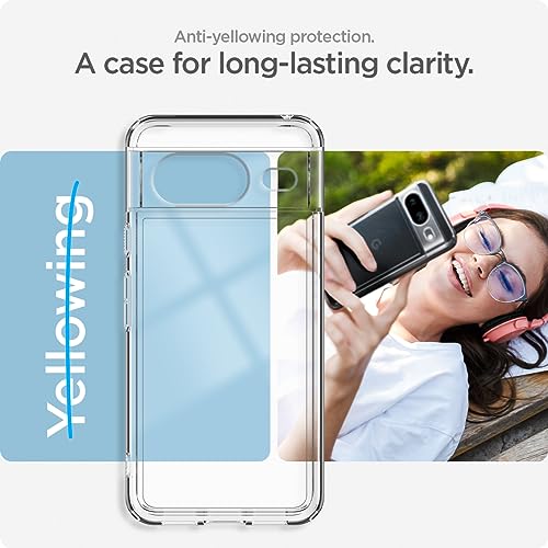 Spigen Ultra Hybrid for Google Pixel 8 Case, Transparent Pixel 8 Back Cover (2023) - TPU+Poly Carbonate｜Crystal Clear