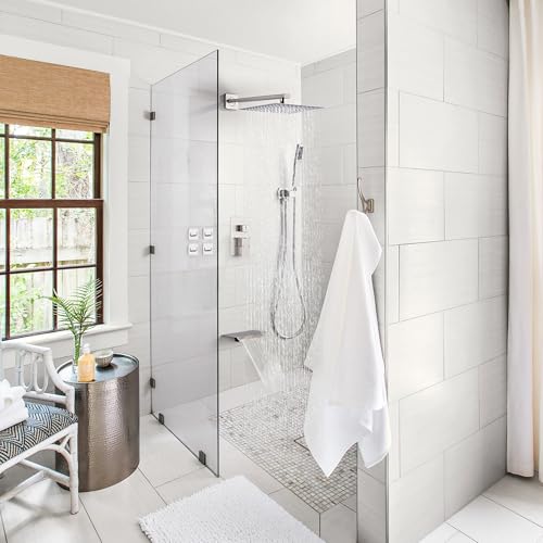 Shower Faucet Set with Tub Spout, Brushed Nickel Rainfall Shower System Complete Wall Mounted for Bathroom with 10 Inch Square Shower Head and Handheld Shower Head Rain Mixer Combo Set - Image 3
