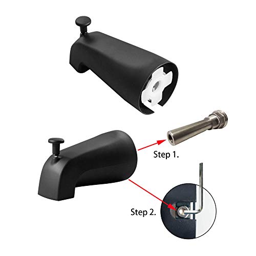 SENTO Slip On Black Universal Bathroom Tub Spout with Diverter, Durable Heavy Duty Metal Bathtub Faucet with Shower Diverter - 4 Inches 1/2" Copper Pipe, Matte Black by SENTO BETTER HOME BETTER LIFE - Image 5