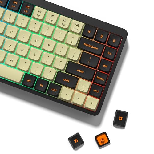 138キー キーキャップ Womier ロープロファイル PBT キーキャップ フルセット 60% 65% 75% 100% Cherry Gateron MX スイッチキーボード用(ブラック)