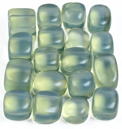 Crocon 1LB Blue Opal tumbled Stones and Crystals bulk 2000+ Carats Natural Crystal Kit for Reiki Healing Crystals Polished Tumble Stones Chakra Balancing Reiki Gift Home Office Décor DIY crafts