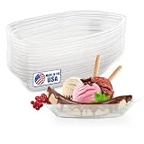 MT Products Clear Plastic Disposable Banana Split Boats 8 oz. Great Party Dish (30 Pieces) - Made in the USA