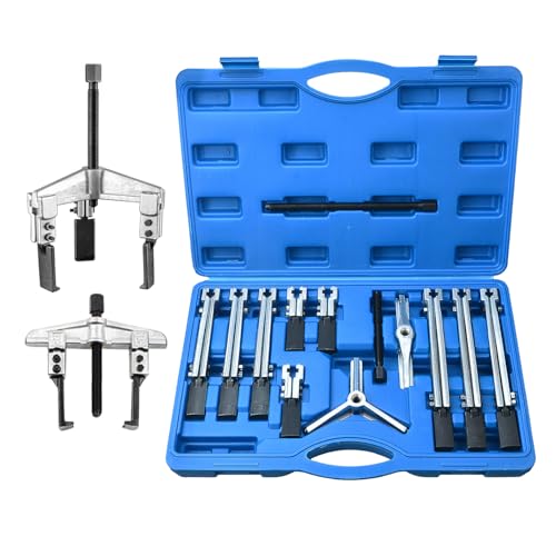 Zoomtools 13 Teiliges Parallelabzieher Lagerabzieher Werkzeug Innenabzieher Satz Innenlager Werkzeugset Kugellagerabzieher 2 und 3 Armig Breite 45-135 mm Tiefe 105-265 mm