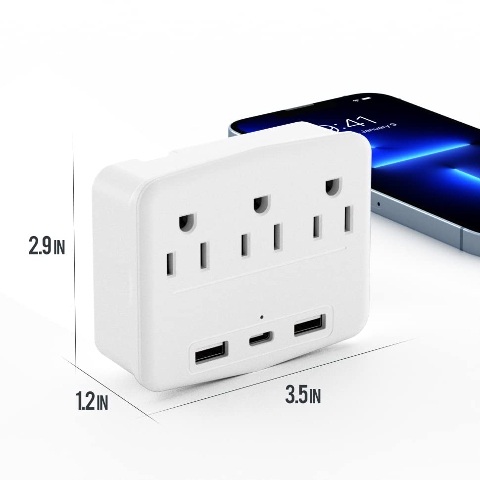 Foldable Cruise Power Strip Non Surge Protector