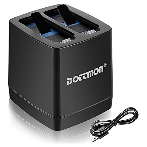 DOTTMON Dual USB Battery Quick Charger with Type-C Cord for GoPro Hero 10/9 Black, Batteries Storage Carrying Case for Original Go Pro 10/9 Camera Cover