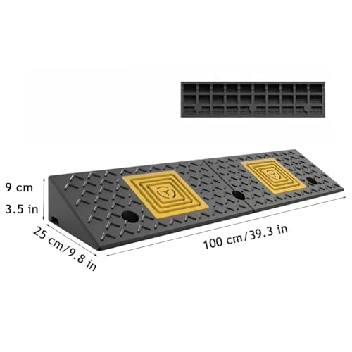 Rampas para bordillos de entrada de garaje, resistentes, de caucho-plástico, adecuadas para automóviles, sillas de ruedas y motocicletas (9 cm / 3,5 pulgadas) miniatura 5